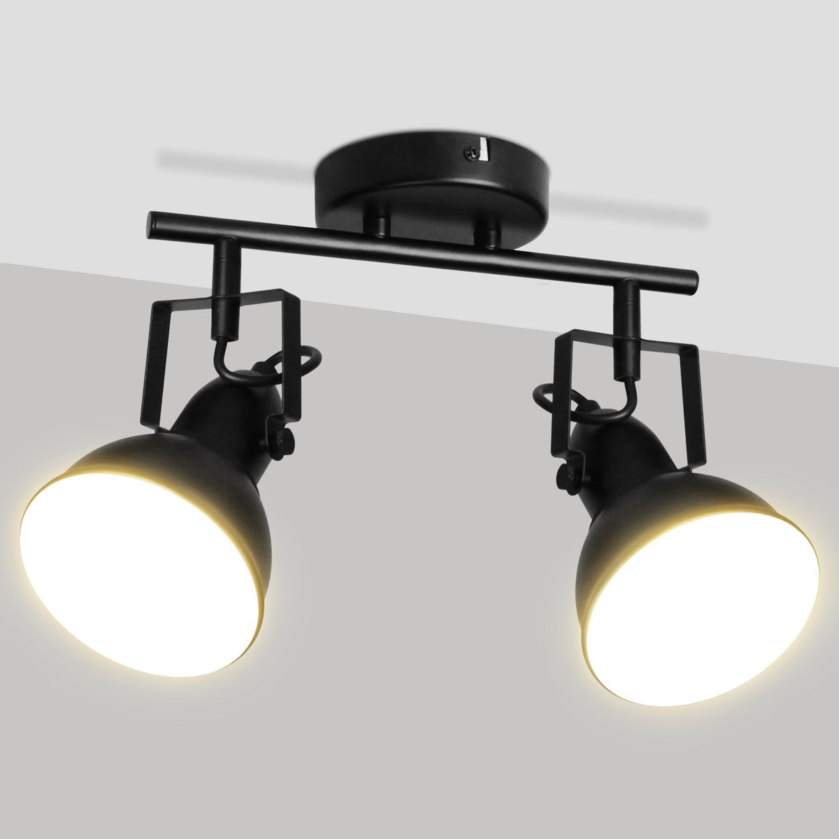 Black Track Light Directional Ceiling Spotlight, E26 Base