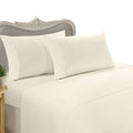 Italian 210 Thread Count Egyptian Cotton Duvet Cover Set, King, Ivory Solid, Premium Italian Finish