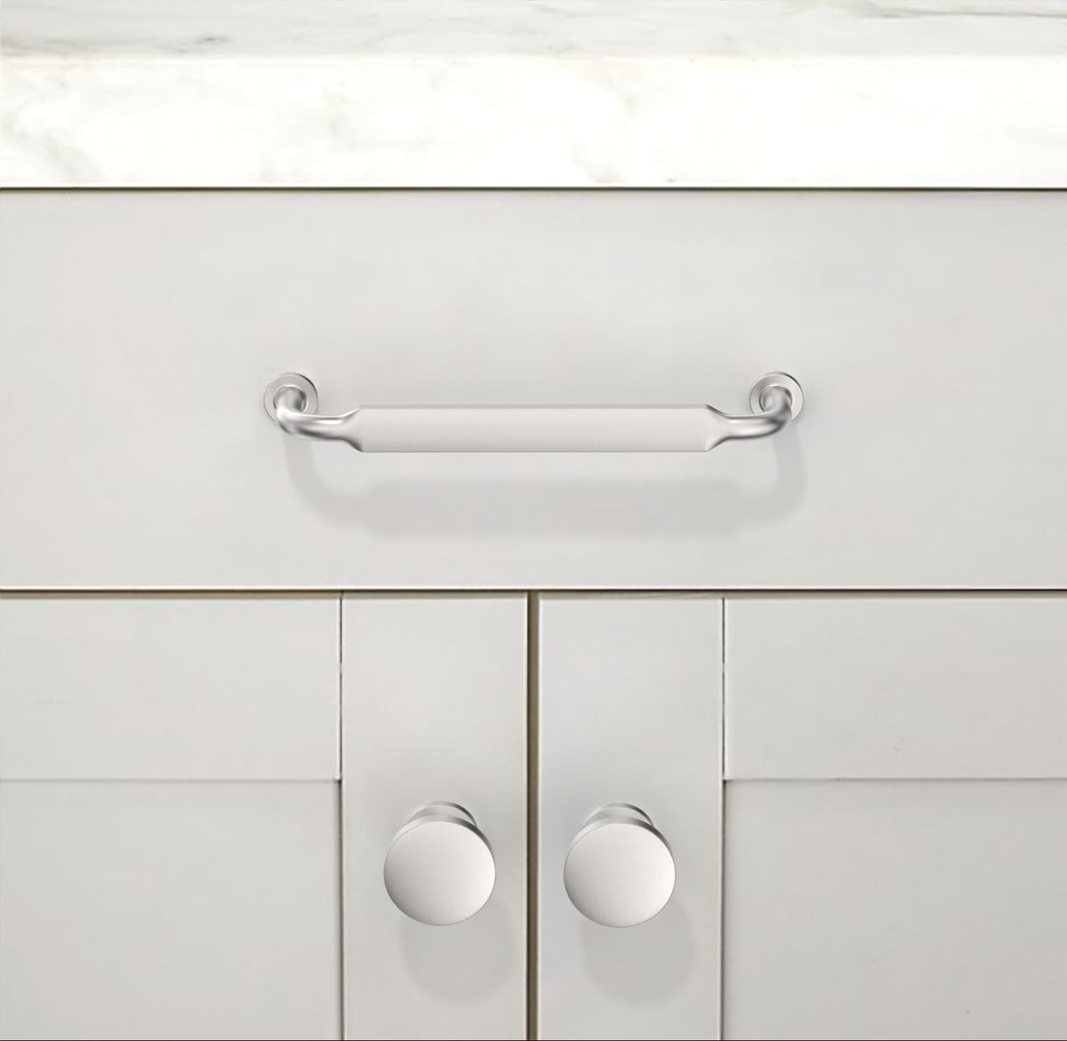 10 Pack Brushed Satin Nickel Cabinet Knobs 1-1/5 Inch(30mm) Single Hole Cabinet Pulls Round Kitchen Cabinet Knobs