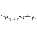 002 Transitional 5-Light Flexible Track Lighting Kit with Metal Shades, LED Bulbs Included, 96", Dark Bronze