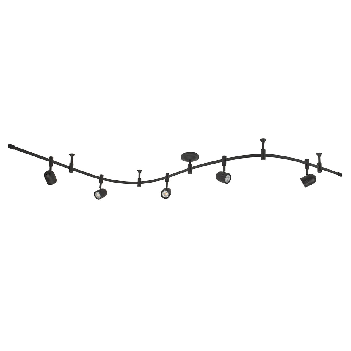 002 Transitional 5-Light Flexible Track Lighting Kit with Metal Shades, LED Bulbs Included, 96", Dark Bronze