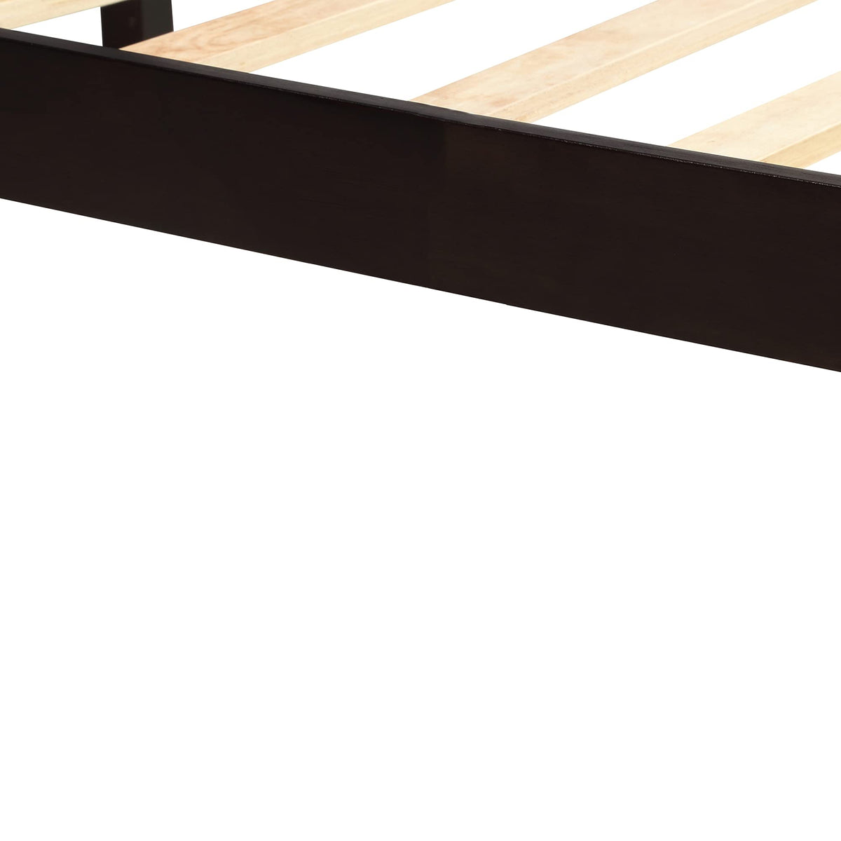 Platform Bed with Headboard, Rustic Wooden Bed Frame with Slat, No Box Spring Needed, Espresso