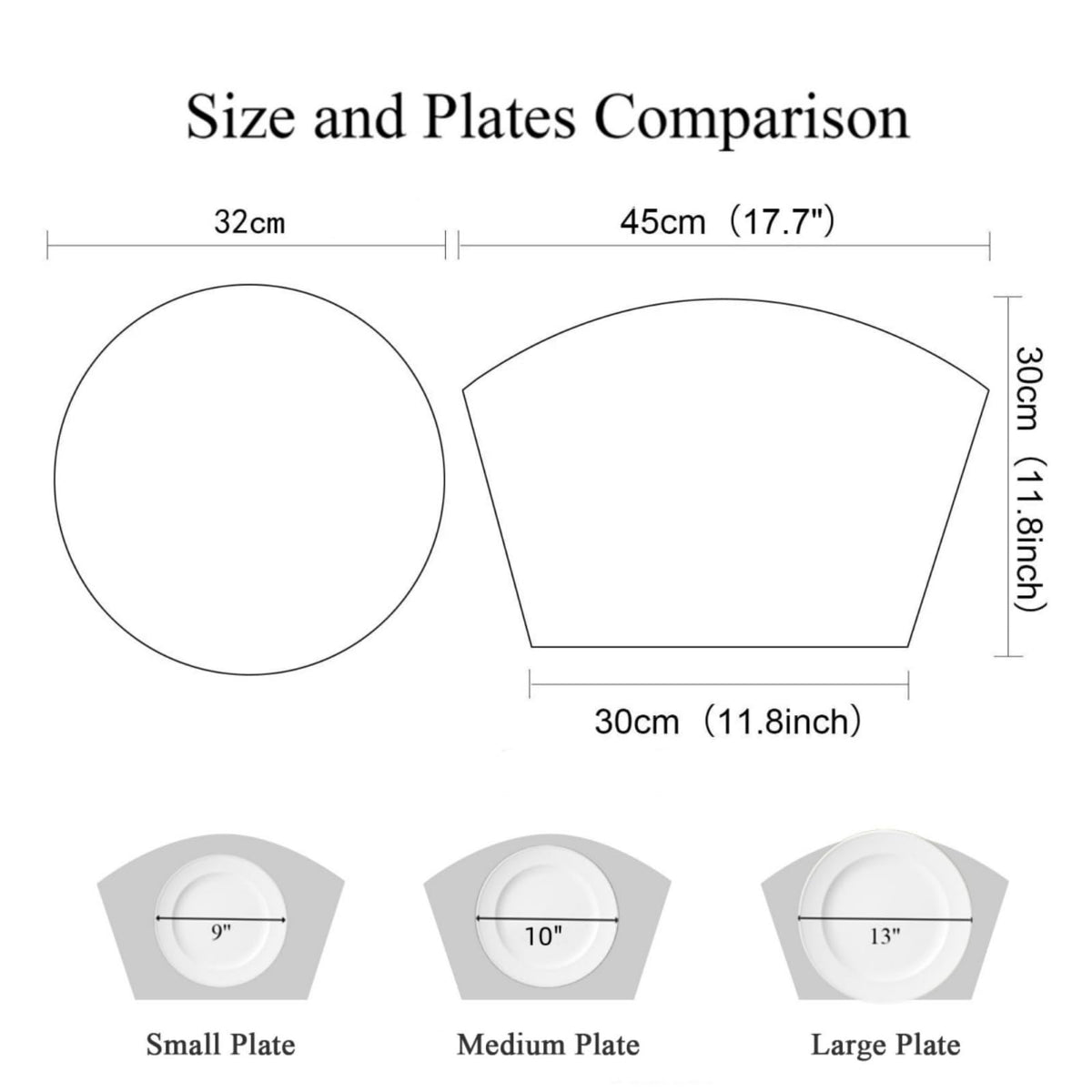 Round Table Placemats Set of 7 Wedge Shaped Place Mat with Centerpiece Round Mat Heat Resistant Table Mats Washable