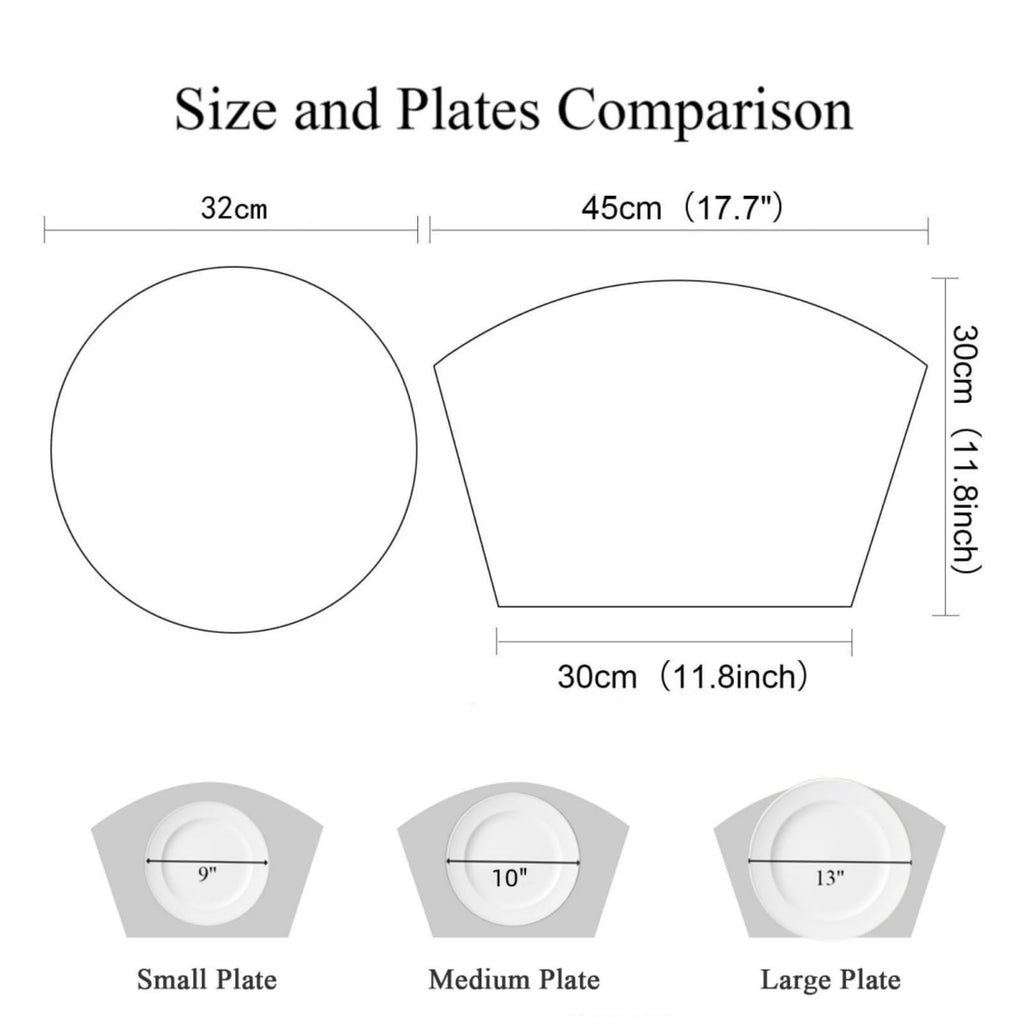 Small Round Table Placemats Set of 5 Wedge Shaped Place Mat with Centerpiece Round Mat Heat Resistant Table Mats
