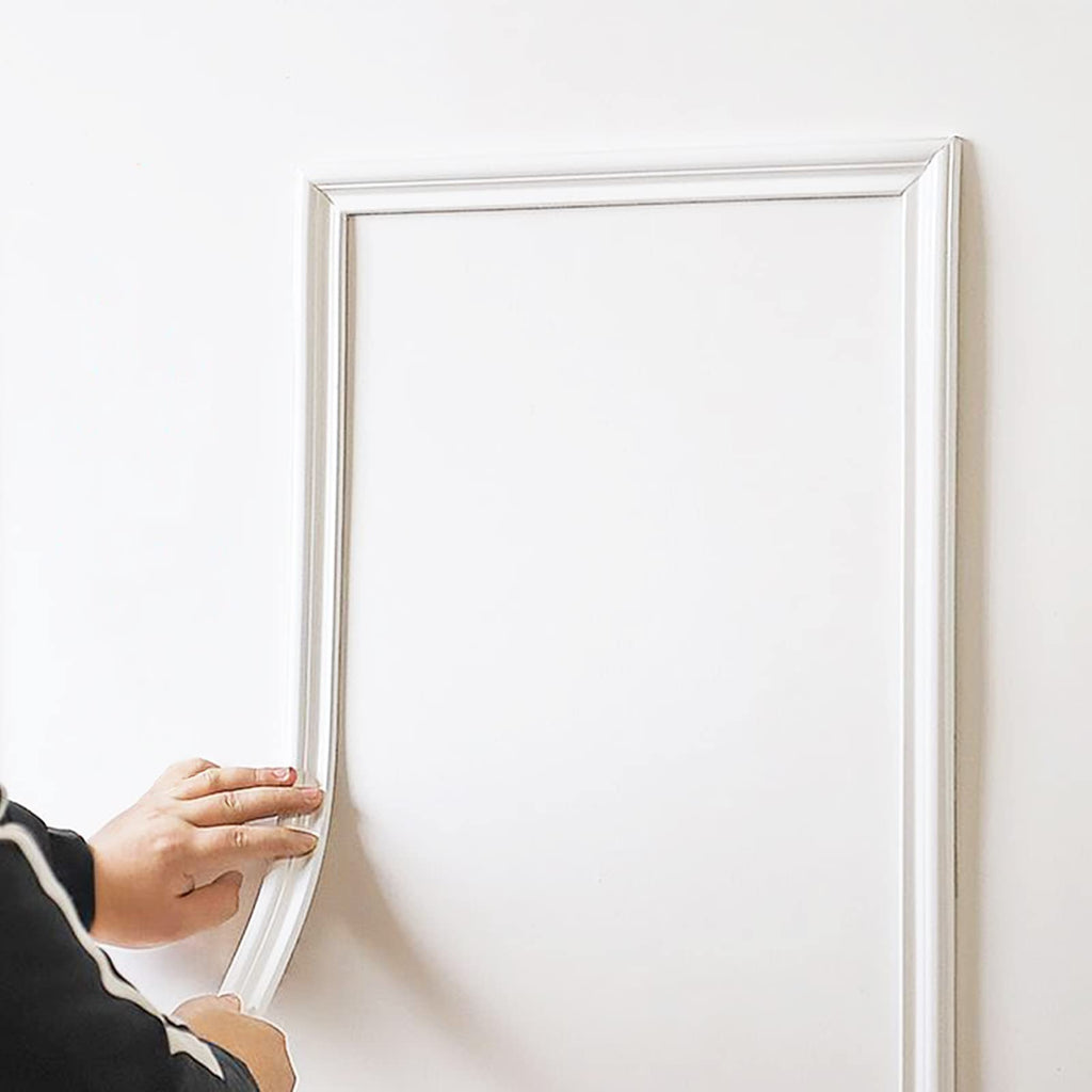 Flexible & Chair Rail | Peel and Stick Self-Adhesive Panel Moulding | DIY Home Decor on The Cabinet Door Mirror