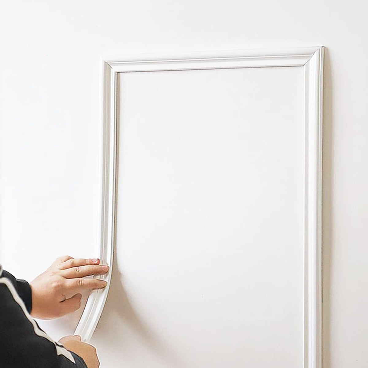 Flexible & Chair Rail | Peel and Stick Self-Adhesive Panel Moulding | DIY Home Decor on The Cabinet Door Mirror