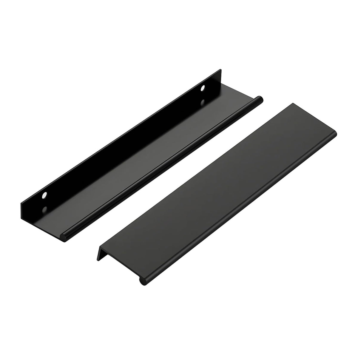 Matte Black Cabinet Pulls Finger Edge Pulls 6-1/4 Inch 30 Pack