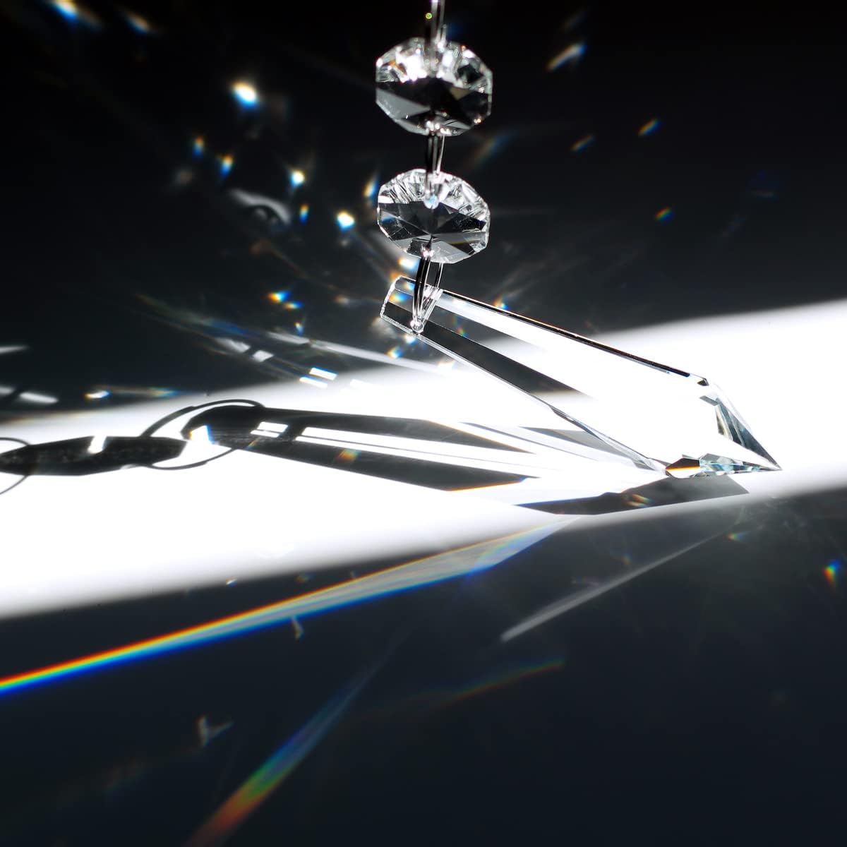 Teardrop Crystals Garland 12 Strands, Hanging Chandelier Crystals Clear - 38mm/55mm Glass Beads Chain for Decoration