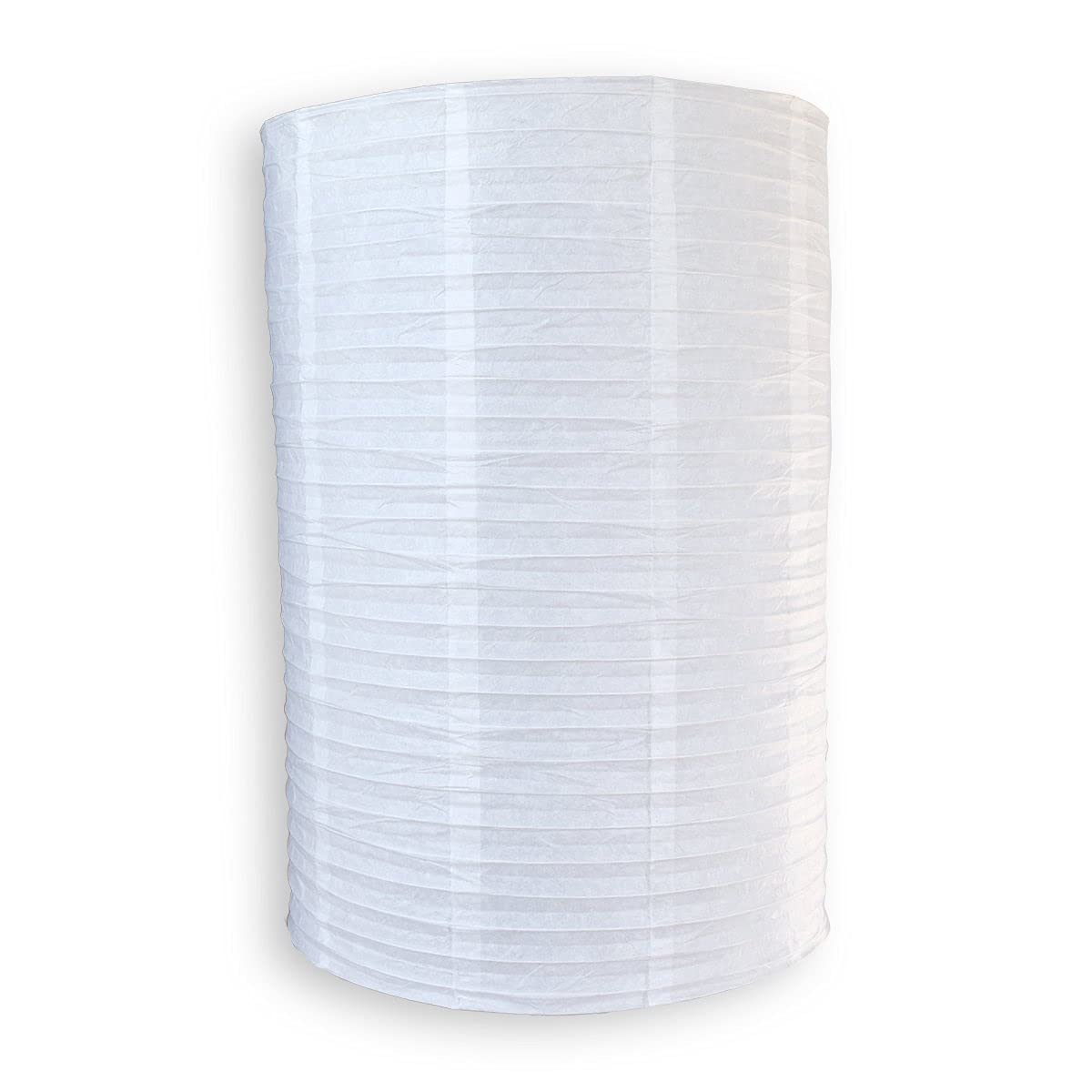 Inspired Noguchi Style PaperLanternStore.com Jumbo White Cylinder Unique Shaped Paper Lantern, 20-inch x 30-inch