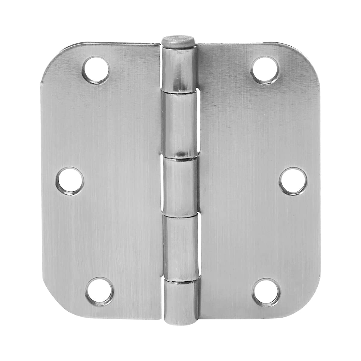 Rounded Interior Door Hinges with Screws, 3.5" x 3.5", Satin Nickel, Curved Corners, 18-Pack