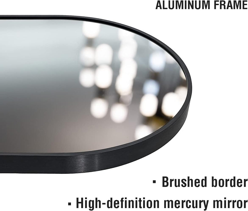 70"x26" Arched Full Length Mirror, Floor Full Body Mirror, Black