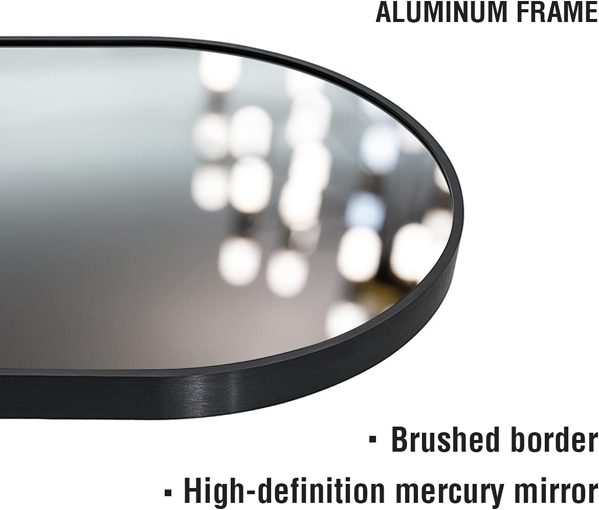 70"x26" Arched Full Length Mirror, Floor Full Body Mirror, Black