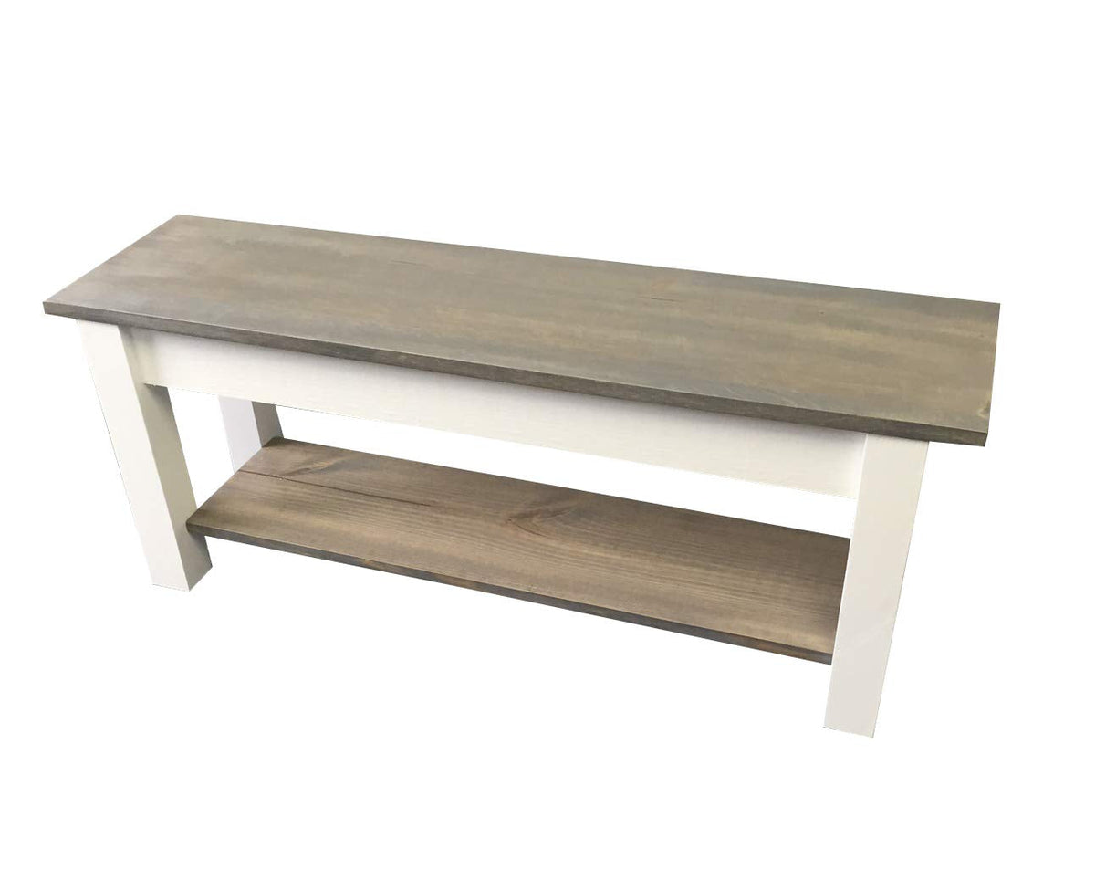 Cottage Bench with Shelf (54)