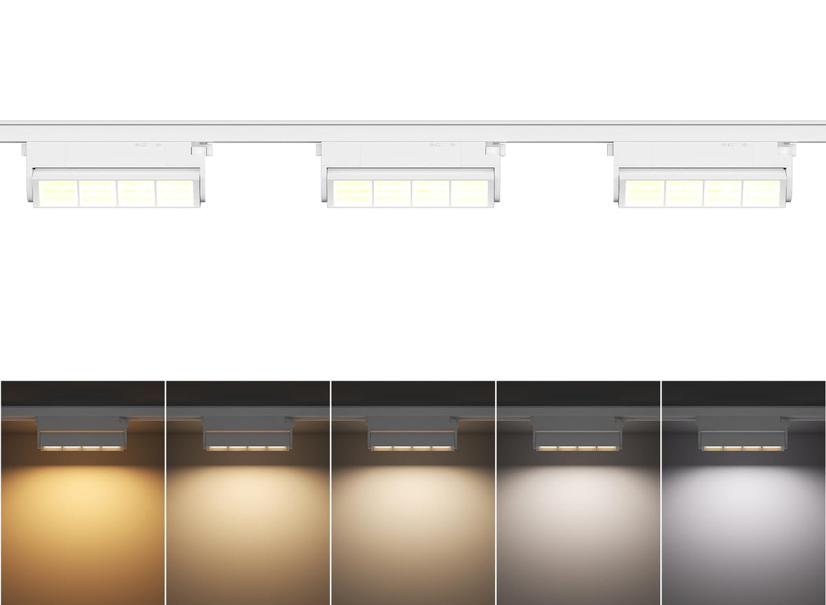 5 Color Linear H Track Lighting Heads Dimmable, 12W 3 Pack, White