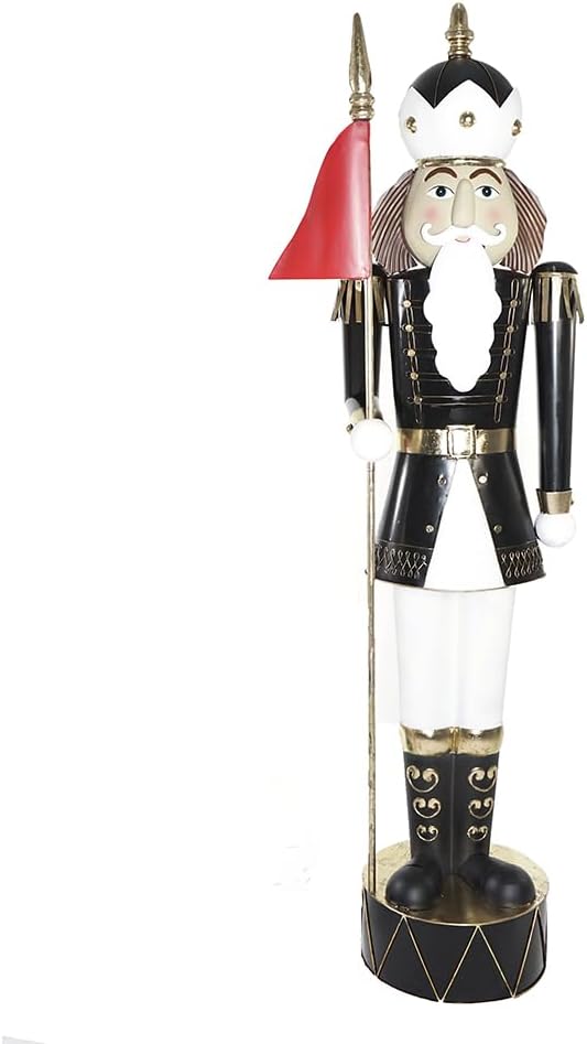 5 Ft Tall Traditional Metal Nutcracker Soldier Holiday Christmas Décor Floorstanding Figure Festive Decoration