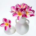 Birthday Gifts for Women 20pcs White Hot Pink PU Real Touch Hawaiian Plumeria Frangipani Artificial for DIY Birthday