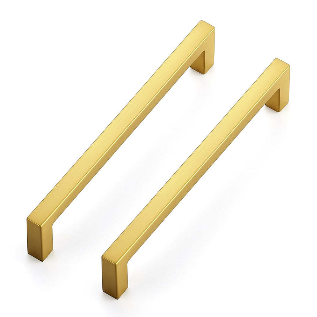 Gold Cabinet Handles Solid Cabinet Pulls, 5 Inch CC, 10 Pack