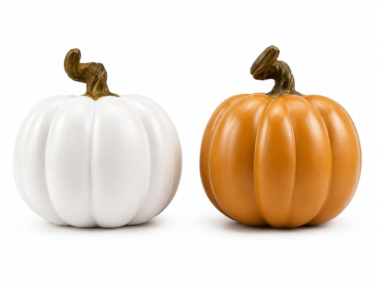 Set of 2 Fall Decorations Resin Decorative Pumpkin Decor 4''