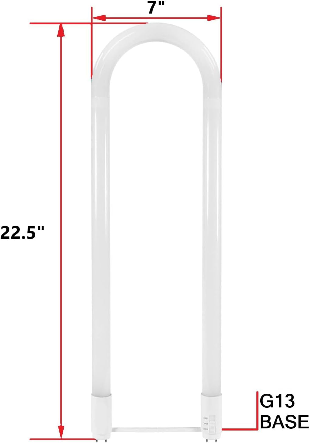 U-Bend LED Tube Light T8/T12 Fluorescent Replacement Direct or Ballast Bypass 3CCT 3500K/4000K/5000K 2-Pin G13 Base