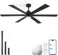 66" Outdoor Smart Ceiling Fan with Light & Remote