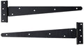 Heavy Duty T-Strap Hinges 16" (400mm) Black, Pack of 2 Steel Gate & Shed Hinges for Doors, Gates & Outdoor Projects