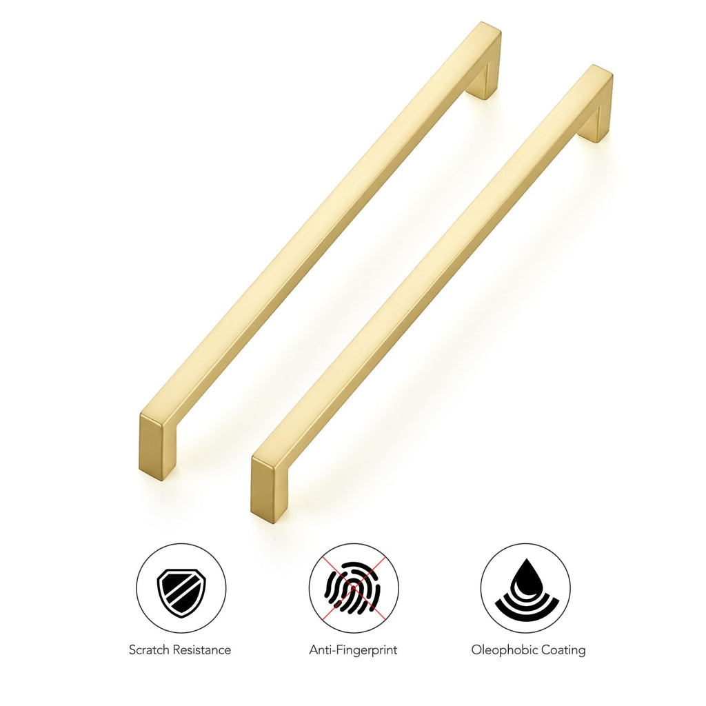 Brushed Gold Cabinet Handles Solid Cabinet Pulls 7-1/2 Inch 30 Pack