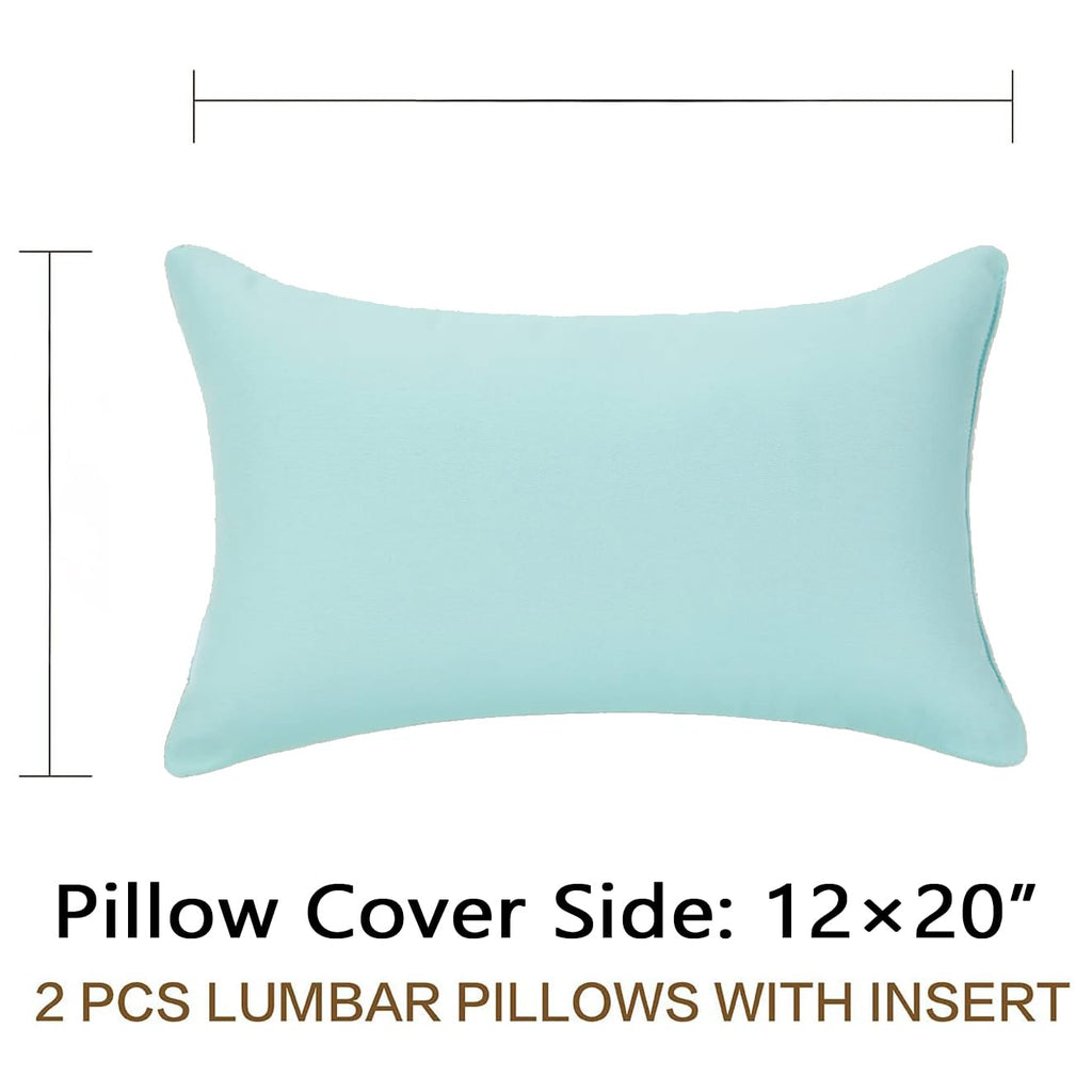 Outdoor Pillows 12x20 Outdoor Lumbar Pillow Covers with Insert