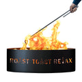 Roast Toast Relax Unpainted 12 in. Tall 30 in. Diameter Outdoor Fire Ring with Fire Poker - 30 x 30 x 12