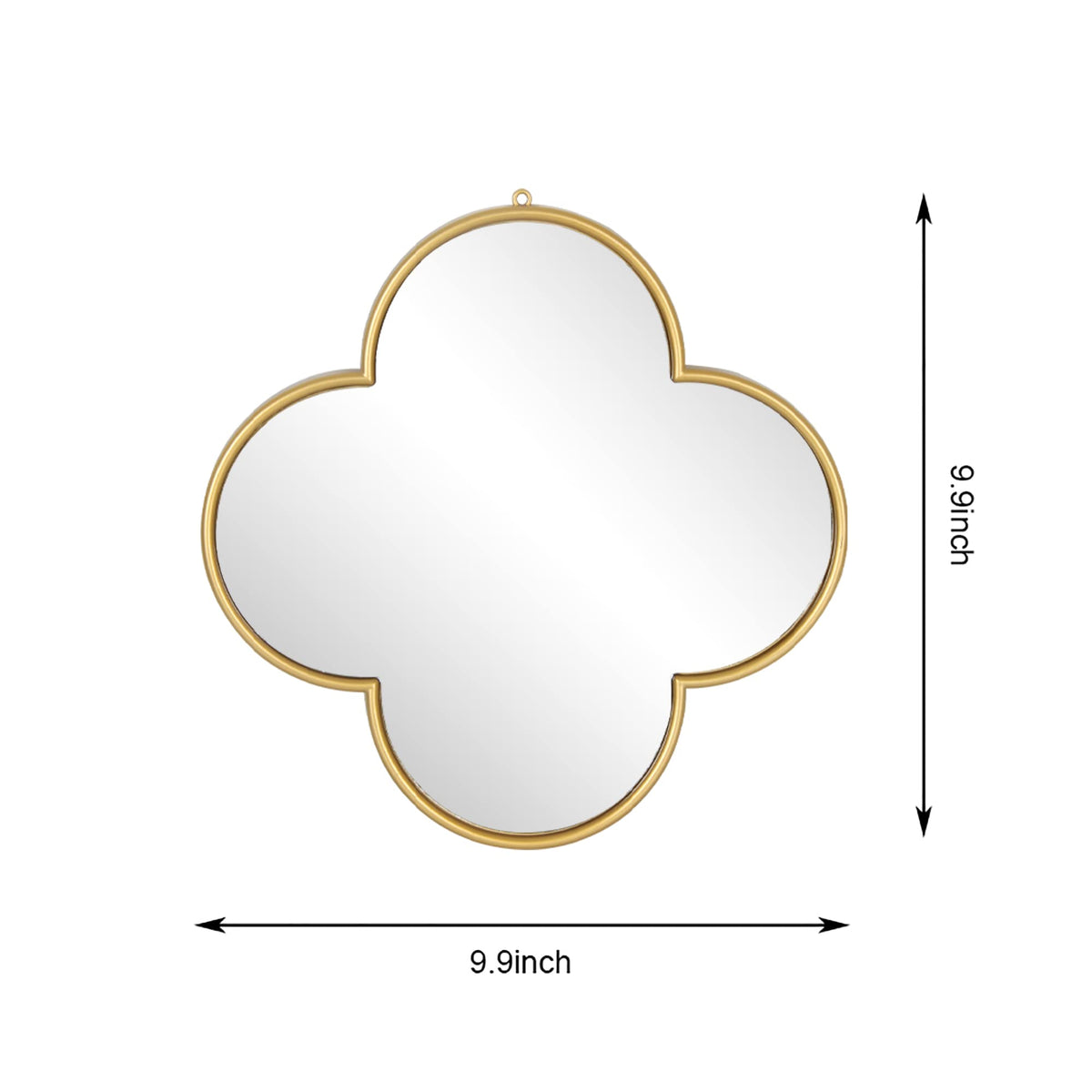 Gold Clover Wall Mirrors, 9.9 x 9.9 Inches, Set of 3