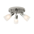 Lumens 10" Track Lighting Kit, Brushed Nickel Finish Flush Mount Ceiling Light Fixture with Frosted Glass Shades, E26