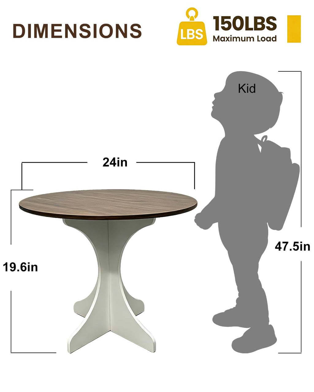 Inspired Saarinen Style Mid Century Modern Round Side Table Accent 24in Coffee Table with Amber Wood Grain Tabletop & White Curved Base