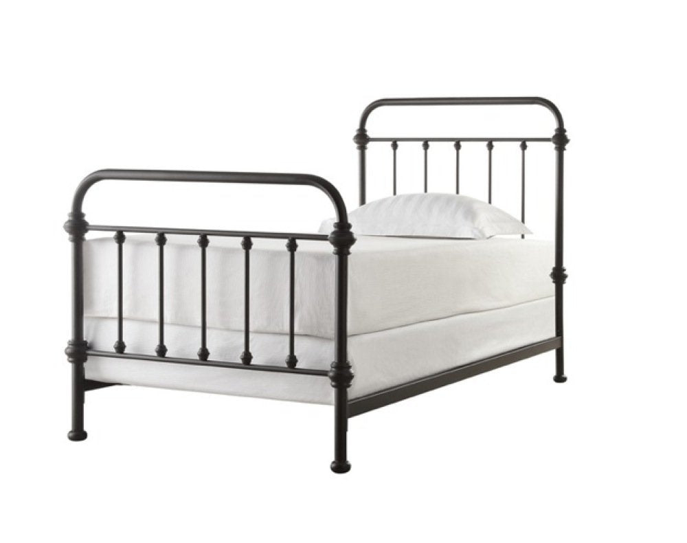 Wrought Iron Bed Frame Dark Bronze Metal Queen Size USA Vintage Look Shabby Chic French Country (Queen)