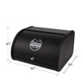 Bread Box - X458 Black Metal /Bin/kitchen Storage Containers with Roll Top Lid (Black)