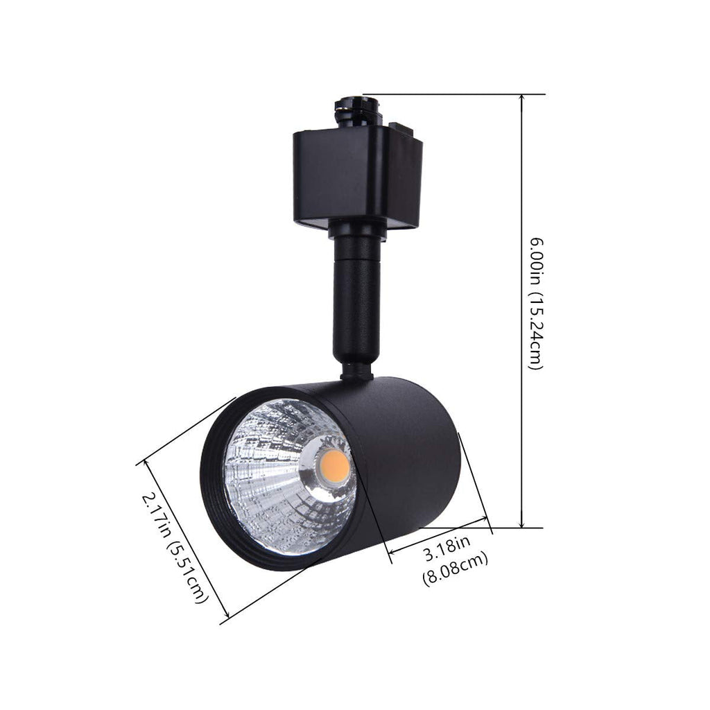 12 Pack H Type LED Track Lighting Heads 6.5W 3000K Warm White Black