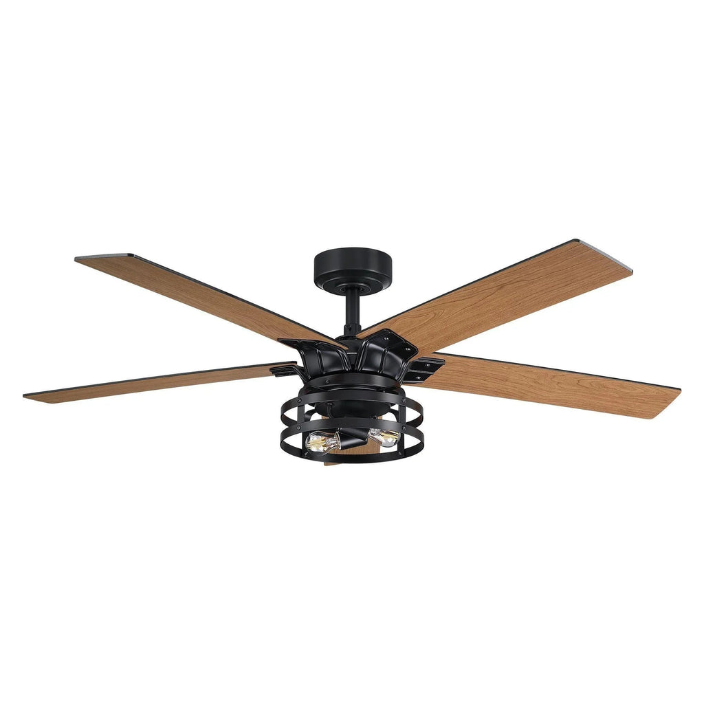 52" Industrial Reversible 5 Blade Led Ceiling Fan