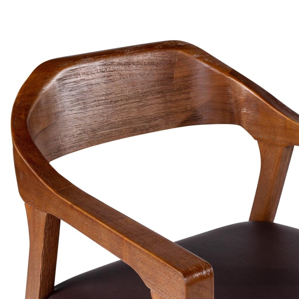 Inspired Bertoia Style Rasmus Dining Armchairs - Set of 2 - Chestnut Wire-Brush Finish