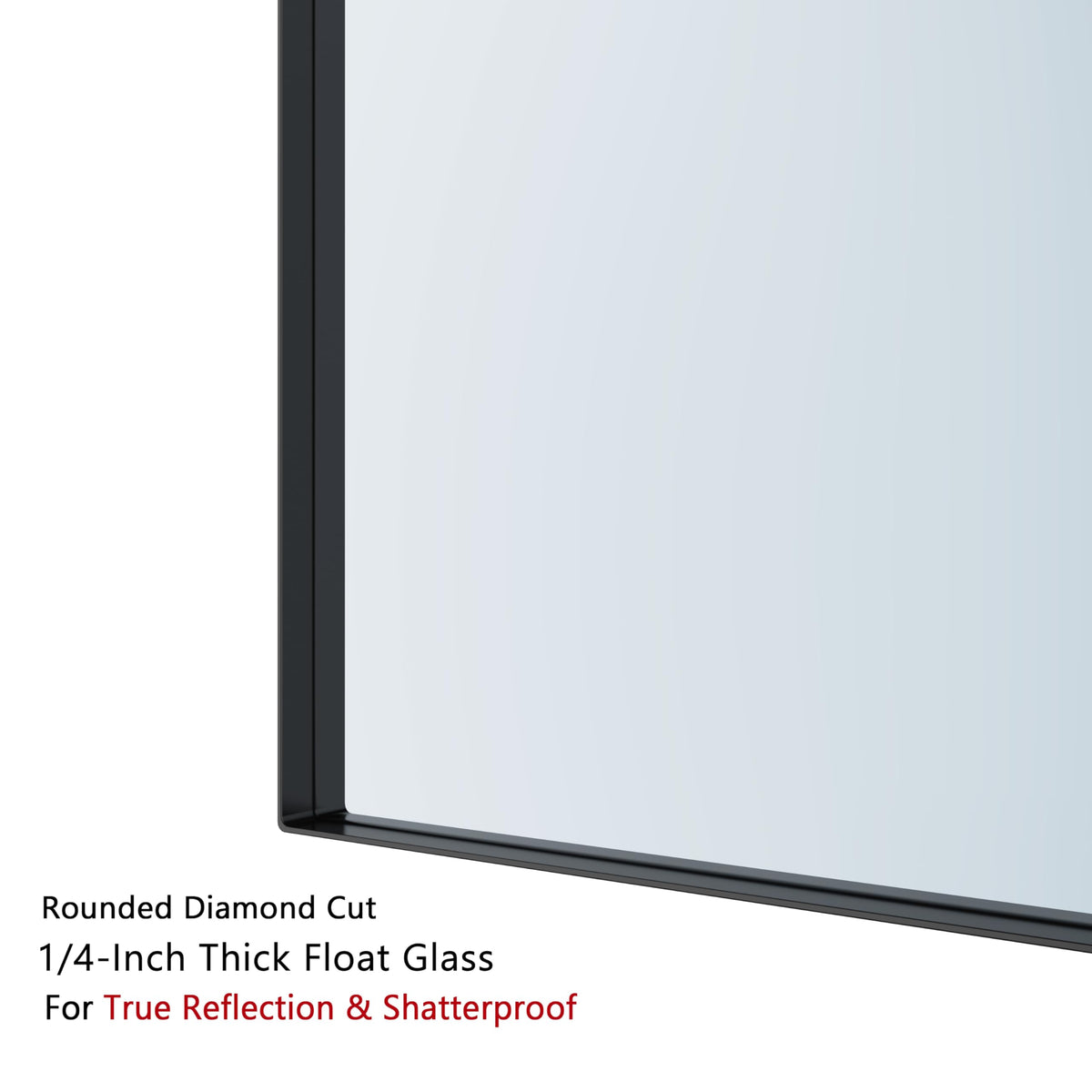 Black Metal Framed Bathroom Mirror for Wall, 24 x 32 Inch Square Corner Rectangle Black Bathroom Vanity Mirror Modern