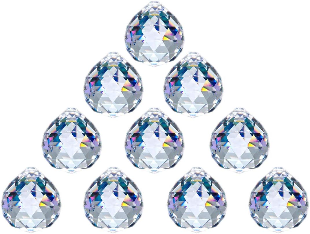 Crystal Ball Prism 40 mm/1.57 Inch Decorative Ball for Chandelier Window Suncatcher 10 Pack Rainbow Maker