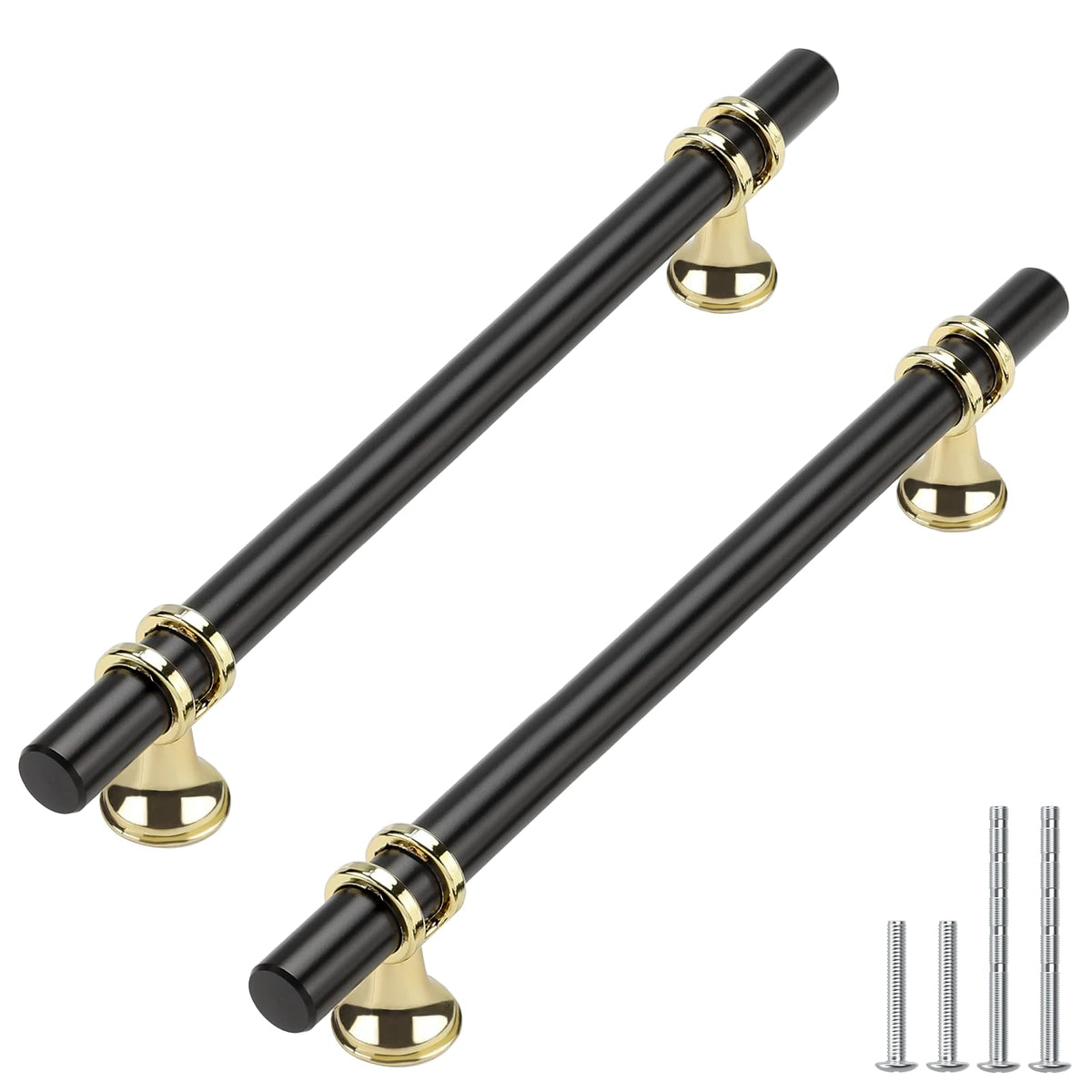 20 Pack 6-1/4 Inch Black and Gold Cabinet Handles