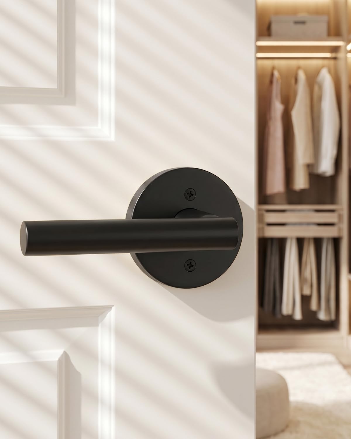 Black Door Handle Interior,Dummy Door Levers for Closets 1 Pack