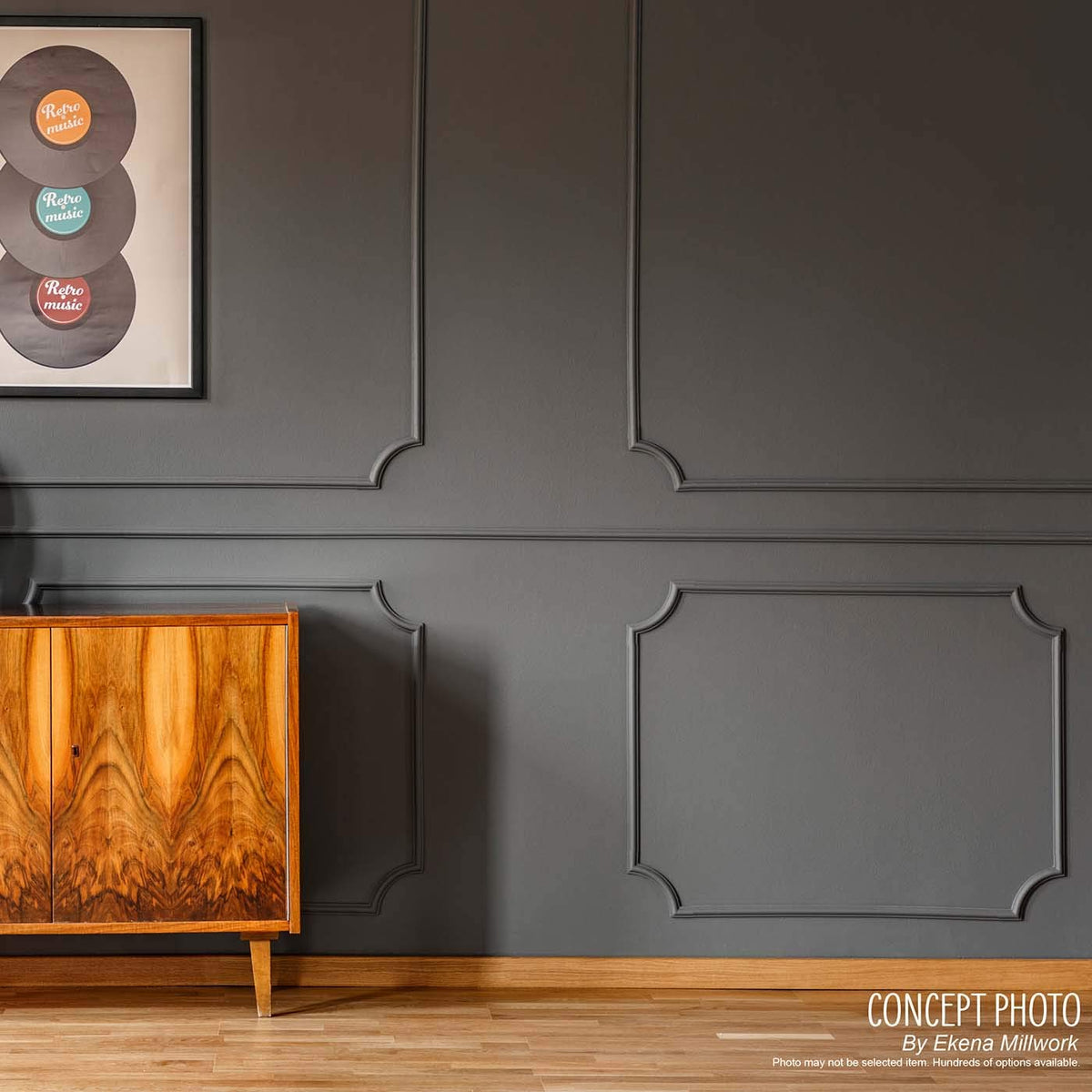 02 16"W x 24"H x 1/2"P Ashford Molded Scalloped Wainscot Wall Panel