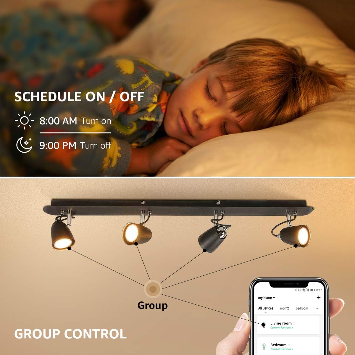 Alexa GU10 LED Light Bulbs - 50W Halogen Equivalent Smart GU10 Bulb Works with Alexa & Google Assistant,Voice and App