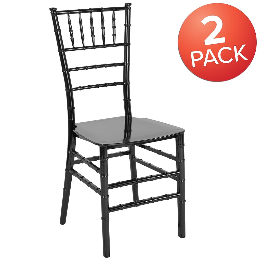 Hercules Stacking Resin Chiavari Chair, Mahogany, 2-Pack
