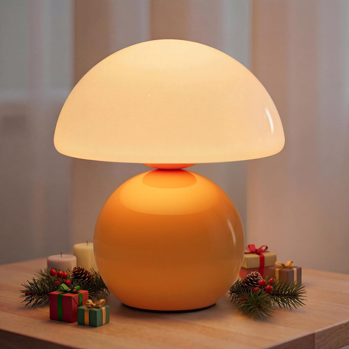 Mushroom Lamp Table Lamp, Portables Cordless Table Lamp,Wireless lamp,Small Bedside Table Touch Lamps,Mini Mushroom