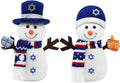 Hanukkah Decorations Indoor, Snowman Figurines with and Star of David, Jewish Gnomes Holiday Decor Chanukah - Set of 2