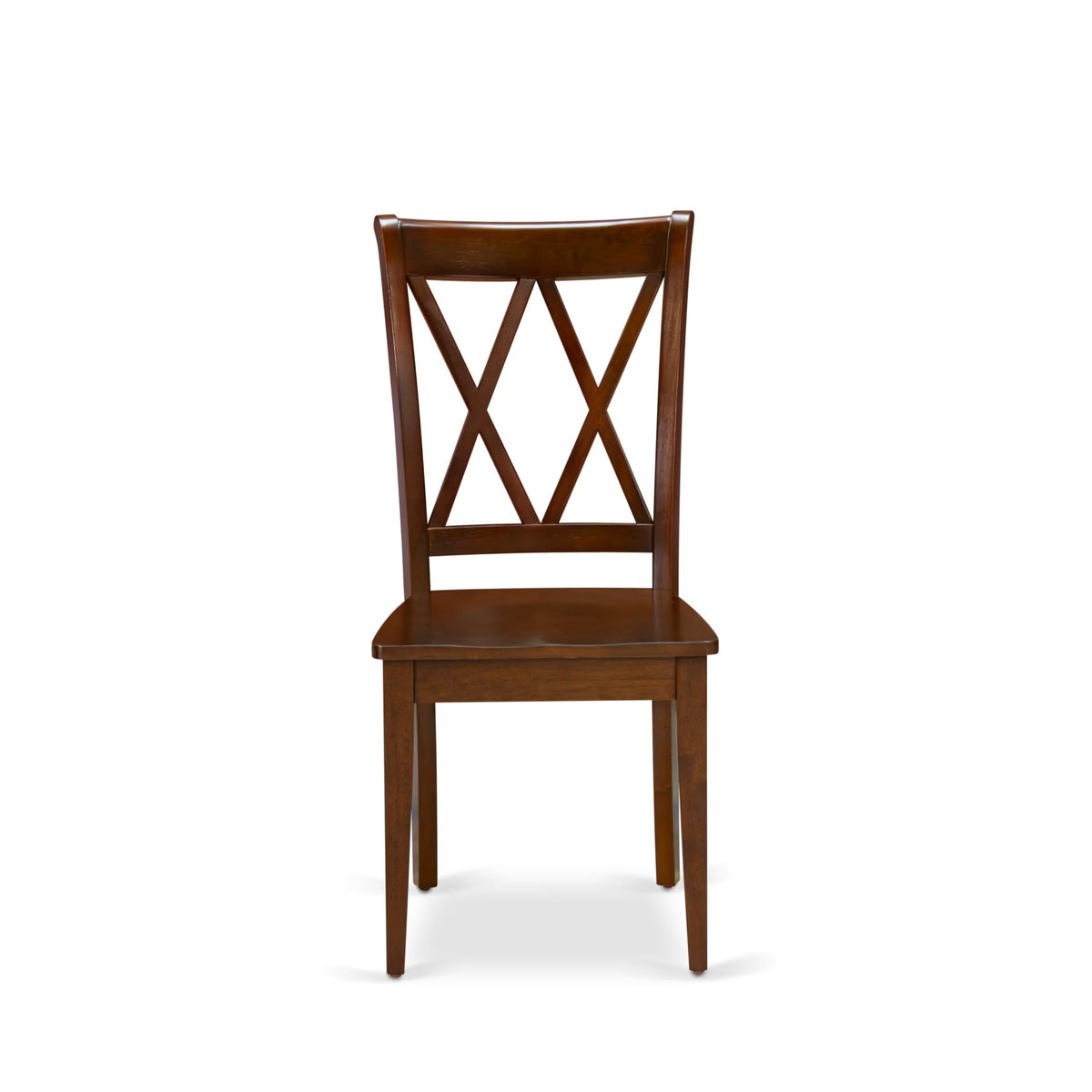 West Furniture CLC-ESP-W Clarksville Dining Room Chairs - Double Cross Back Wood Seat Chairs, Set of 2, Espresso