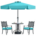 7.5ft Scalloped Valance Patio Umbrella, Crank & Tilt, Turquoise