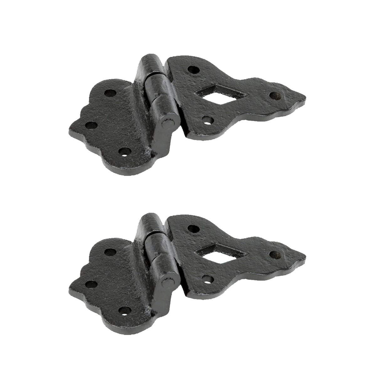 Pack of 2 Black Wrought Iron Offset Cabinet Hinge 3/8 Inch Hoosier Kitchen Cupboard Door Hardware Rustic Colonial