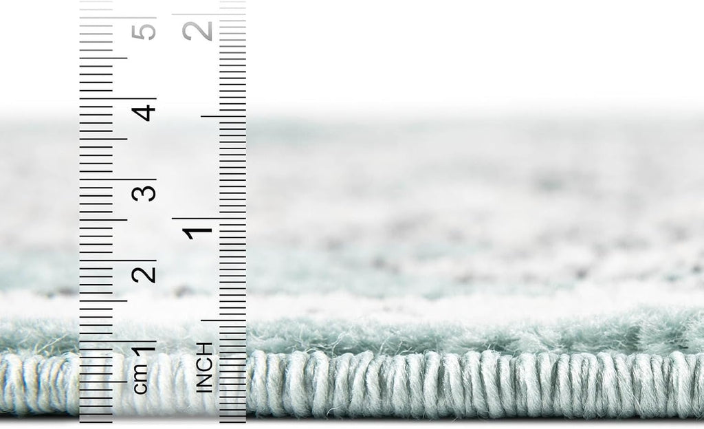 Parker Rug - Aqua Easy-Clean Rug - Vintage Medallion for Living Rooms, Dining Rooms, and Large Spaces