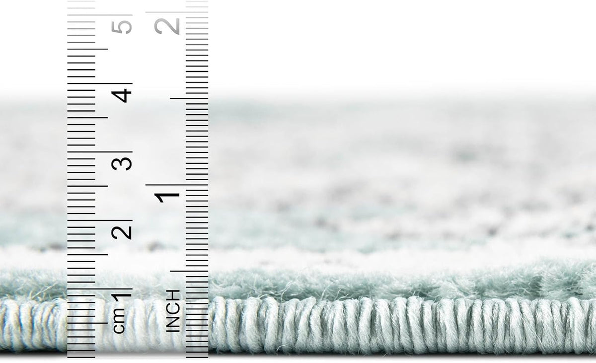 Parker Rug - Aqua Easy-Clean Rug - Vintage Medallion for Living Rooms, Dining Rooms, and Large Spaces